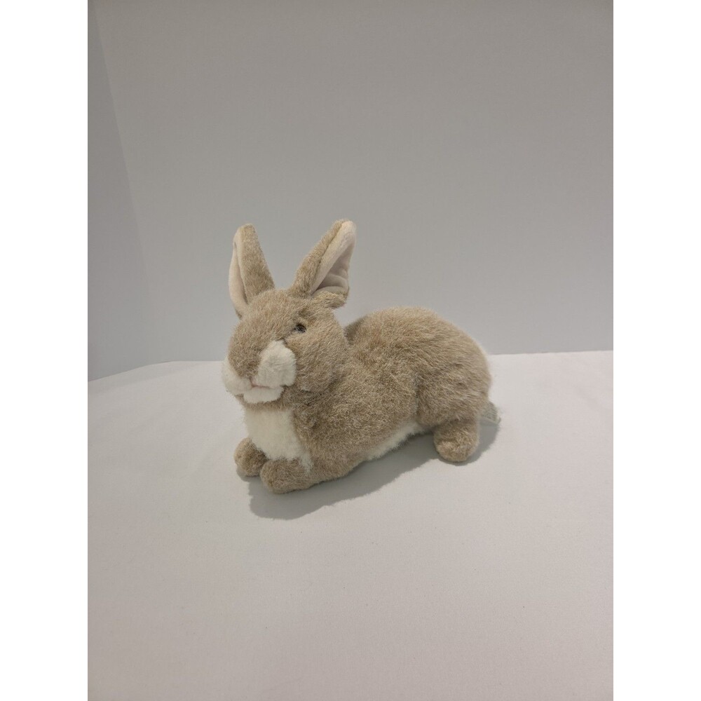 Vintage Chosun Tan Bunny Rabbit Plush Stuffed Animal Realistic Laying Rare HTF